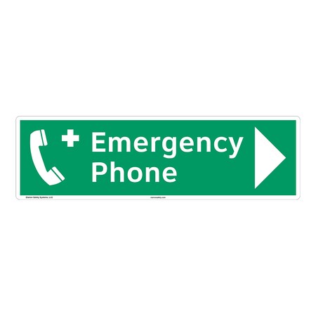 Emergency Phone Sign (F1069-)|Indoor Photoluminescent 17" X 5" |ANSI Signs|Sign for Warehouses, Manufacturing, Medical, Power Stations, Chemical Plant, Fuel Storage